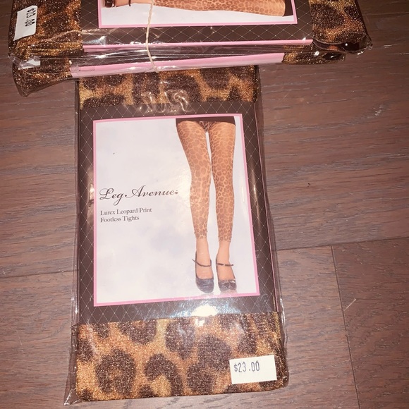 Leopard print footless tights - Picture 1 of 3